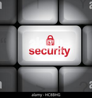 message on keyboard enter key, for security concepts Stock Vector