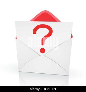 a question mark on a card in an envelope Stock Vector