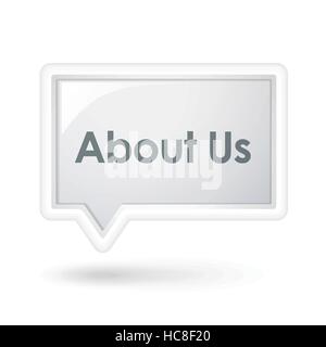about us words on a speech bubble over white Stock Vector