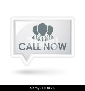 call now words with services on a speech bubble over white Stock Vector