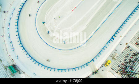 Winter speedway on the ice Stock Photo