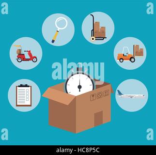 fast time delivery transport logistic Stock Vector