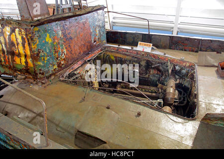 North Korean Spy Ship displayed at Japan Coast Guard Museum Yokohama Japan Stock Photo