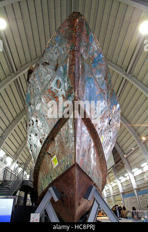 North Korean Spy Ship displayed at Japan Coast Guard Museum Yokohama Japan Stock Photo