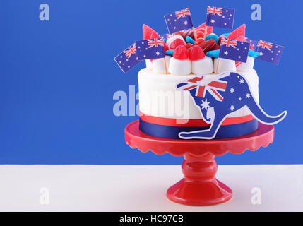 Happy Australia Day celebration cake with flags, marshmallow and ...