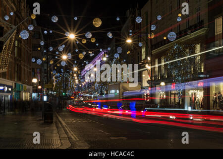 Light trails on the streets of London. Stock Photo