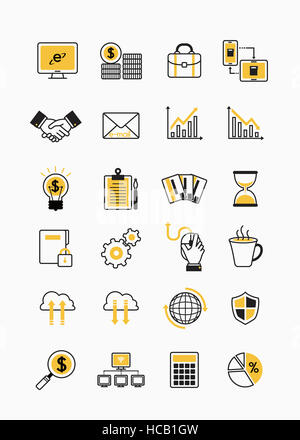 Various line icons related to business Stock Photo