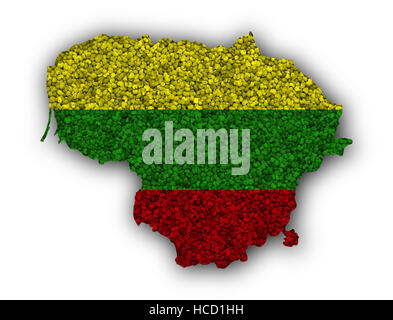 Map and flag of Lithuania on poppy seeds Stock Photo