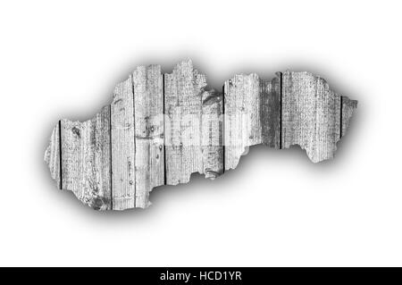 Map of Slovakia on weathered wood Stock Photo - Alamy