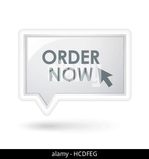 order now words on a speech bubble over white Stock Vector
