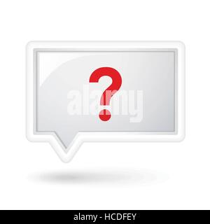 red question mark on a speech bubble over white Stock Vector