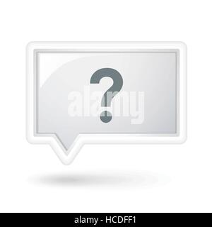 question mark on a speech bubble over white Stock Vector