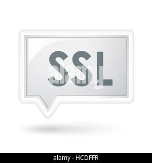 SSL word on a speech bubble over white Stock Vector