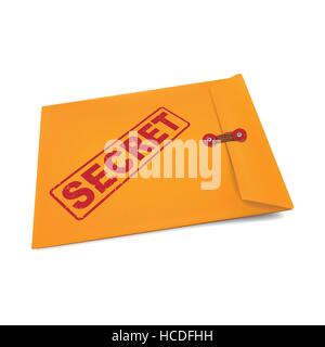 secret stamp on manila envelope isolated on white Stock Vector