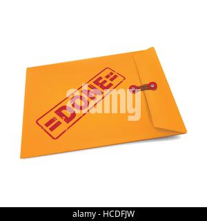 done stamp on manila envelope isolated on white Stock Vector