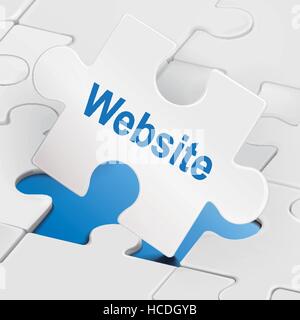 website word on white puzzle pieces background Stock Vector