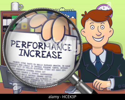 Performance Increase through Lens. Doodle Style. Stock Photo