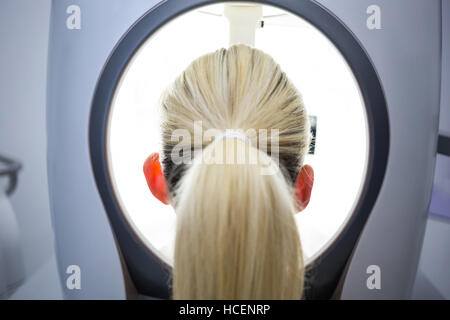 Woman receiving aesthetic laser scan Stock Photo