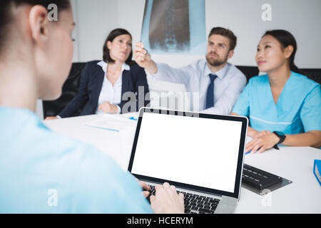 Team of doctors in a meeting Stock Photo