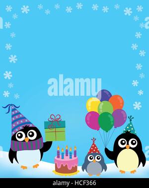 Party penguin theme image 3 - eps10 vector illustration. Stock Vector