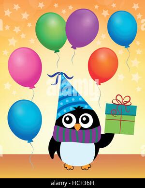 Party penguin theme image 4 - eps10 vector illustration. Stock Vector