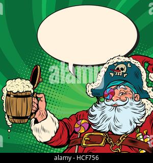 Santa Claus beer in the Irish pub Stock Vector