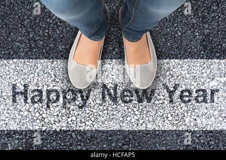 Composite image of casually dressed womans feet Stock Photo