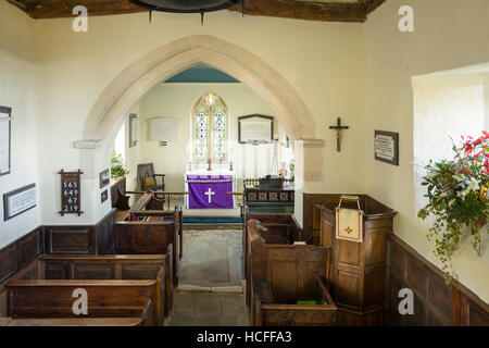 Interior of St Mary's church in Alton Barnes Wiltshire UK Stock Photo