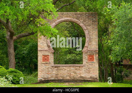 Butler window, Zilker Botanical Garden, Austin, Texas Stock Photo