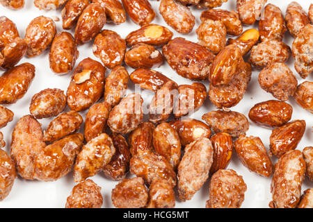 Fried almonds background Stock Photo
