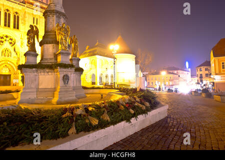 Kaptol square in Zagreb advent evening view, capital of Croatia Stock Photo