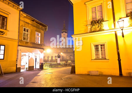 Dolac square in Zagreb advent evening view, capital of Croatia Stock Photo
