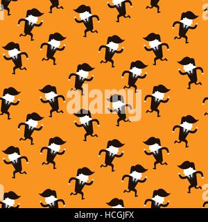 Seamless pattern of cartoon businessman running over brown background Stock Vector