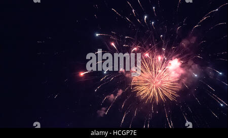 Beautiful real fireworks during celebration Stock Photo