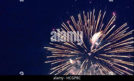 Beautiful real fireworks during celebration Stock Photo