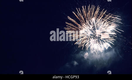 Beautiful real fireworks during celebration Stock Photo