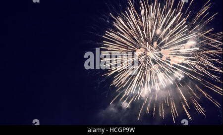 Beautiful real fireworks during celebration Stock Photo