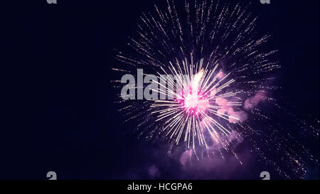 Beautiful real fireworks during celebration Stock Photo