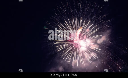 Beautiful real fireworks during celebration Stock Photo