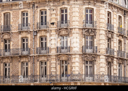 An ornate building facade in Place Darcy in the city of Dijon. Stock Photo