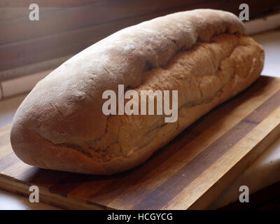 Bloomer loaf from the famous bakery in Xanthates village, Corfu, Greece Stock Photo