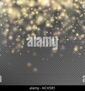 Gold glitter particles effect. EPS 10 Stock Vector
