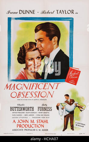 MAGNIFICENT OBSESSION, US poster art, from left: Roc…