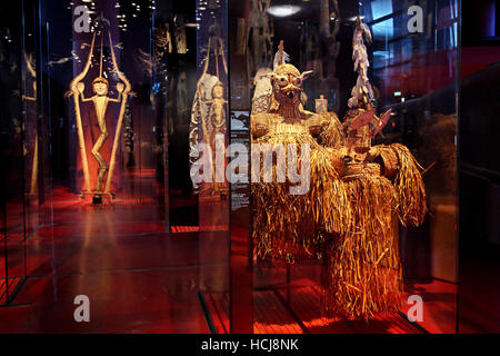 Exhibits from Oceania in the Musee du Quai Branly, Paris, France Stock Photo