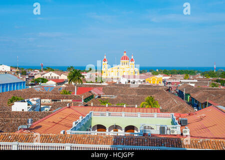 City view of Granada Nicaragua. Granada was founded in 1524 and it's the first European city in mainland America Stock Photo