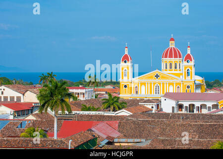 City view of Granada Nicaragua. Granada was founded in 1524 and it's the first European city in mainland America Stock Photo