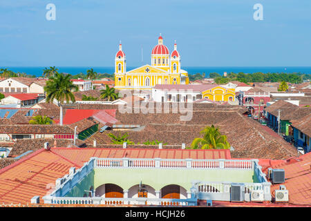 City view of Granada Nicaragua. Granada was founded in 1524 and it's the first European city in mainland America Stock Photo