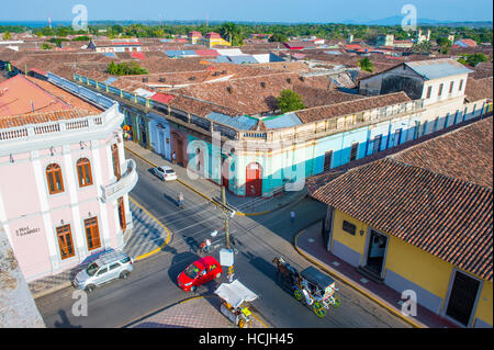 City view of Granada Nicaragua. Granada was founded in 1524 and it's the first European city in mainland America Stock Photo