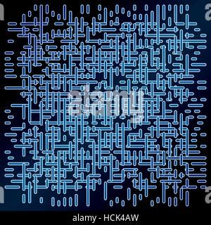 Dark blue background with motion dotted lines. Dot abstract vector design illustration. Decorative dynamic line backgdrop composition. Stock Vector