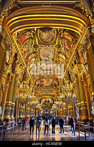 The Grand Foyer in Palais Garnier, National Opera House, Paris, France. Stock Photo